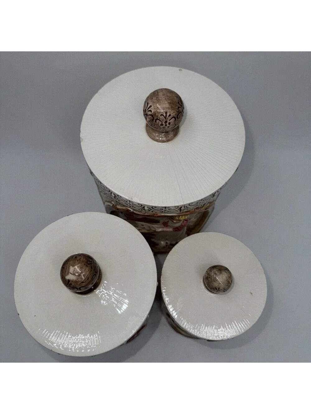 Sears Roebuck '78 Country Coordinates Canisters Salt N Pepper Napkin Holder SET